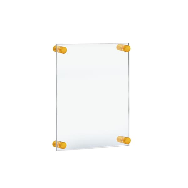 Floating Acrylic Wall Frame with Gold Stand Off Caps